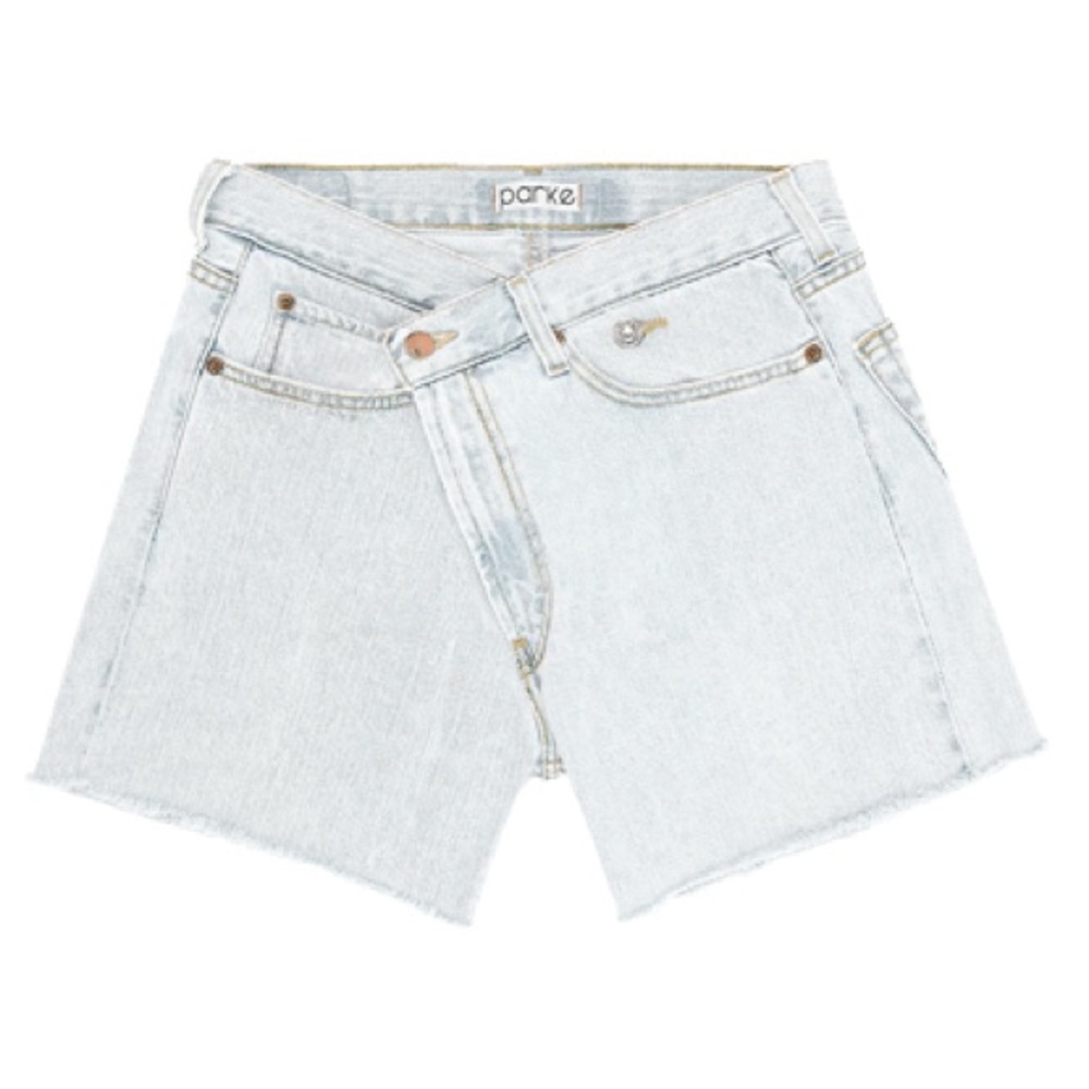 Parke Bleached Crossover Shorties Vintage Denim Small NWT